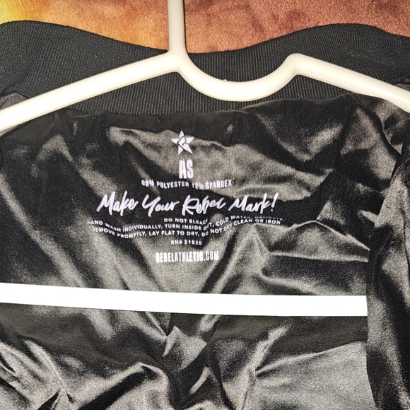 Adult Small Black Rebel Bomber Jacket - Picture 2 of 5